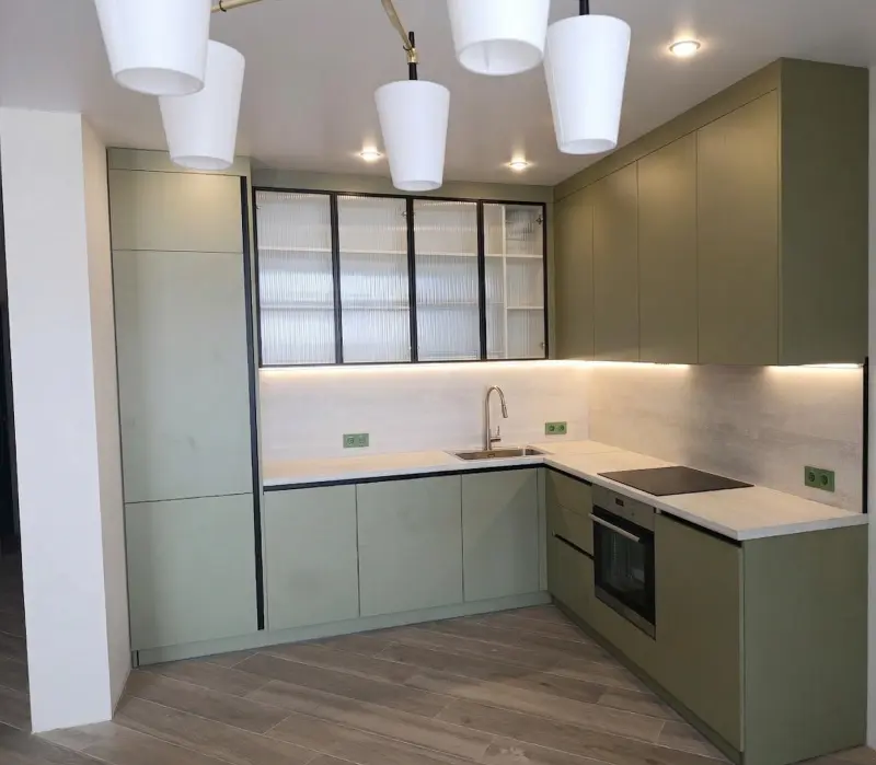 зелена матова кухня на замовлення вінниця